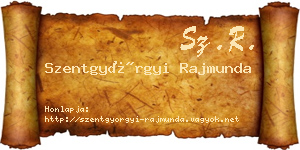 Szentgyörgyi Rajmunda névjegykártya
